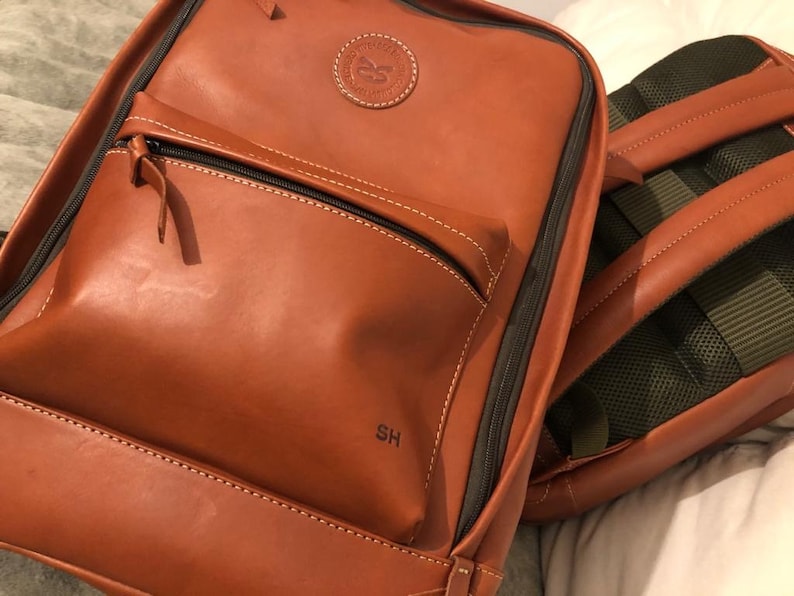 Brown leather Stanford backpack